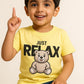 "Just Relax" Teddy Bear Kids T-Shirt – Soft Yellow